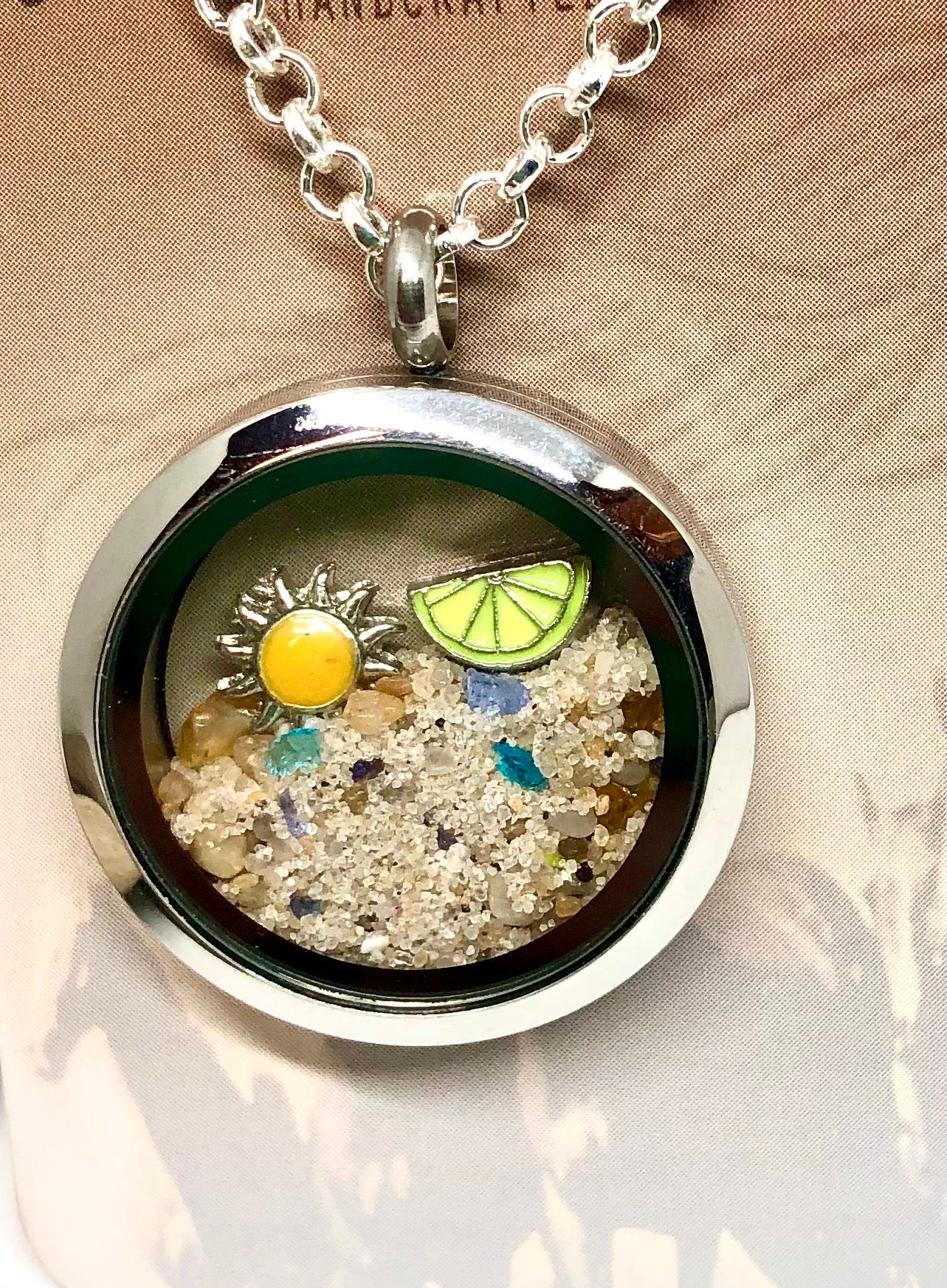 Sun and Lime Endless Summer Memory Pendant