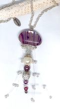 Load image into Gallery viewer, Pink Beaded Pearl Jellyfish Pendant
