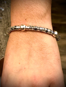 Silver Plated Tube Bead Bracelet